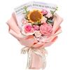 perfk Fiori a maglia a maglia a maglia fiore artificiale uncinetto artificiale Bouquet Regalo per la festa della mamma per la fidanzata di compleanno di, Rosa