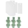 SZLIFE 50 pezzi di segnaposto con nome per apparecchiare la tavola con nastro, segnaposto per matrimoni, per posti riservati, shower, banchetti, Verde