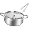KESOTO Pentola per friggere Pentola per friggere giapponese Pentola per friggere Pentola per friggere con coperchio per verdure, 24 Cm