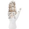 Haofy Decorazioni dello Scheletro di Halloween, Statuina con Teschio Inferiore Grande Colorata a Mano, Oggetto di Atmosfera Spaventosa Accuratamente Scolpito, Dipinto a Mano per Case