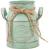 FewNvWa Vaso in Metallo per Fiori, Lattina per Latte in Stile Country per La Casa, Verde