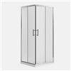 Parama Box doccia 80x80 angolare scorrevole h190 vetro temperato opaco 6mm trattamento anticalcare maniglia in acciaio inox 304 mod. Tenerife