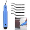 REYOK Sbavatura Strumento Mano Manico NB1100 Utensile con 5 Pezzi Sbavare BS1010 Lama 360° Rotazione per Acciaio Alluminio Rame Plastica