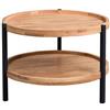 M2 Kollektion Alva 2 - Tavolino da salotto, in vero legno di quercia selvatica, marrone, diametro 65 cm, altezza 46 cm