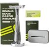 Leaf Shave - | Il set di coltelli Thorn, cromato: set regalo include 1 coltello Thorn, 1 porta coltelli Thorn abbinato, 1