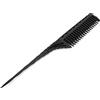 Haofy Pettine per Cotonatura, Pettine per Styling Leggero a 3 File con Coda in Metallo, Ideale per l'uso in Parrucchiere e per lo Styling Personale in Quattro Colori (BLACK)