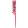Haofy Pettine per Cotonatura, Pettine per Styling Leggero a 3 File con Coda in Metallo, Ideale per l'uso in Parrucchiere e per lo Styling Personale in Quattro Colori (PINK)