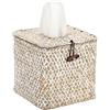 BTSKY Scatola per fazzoletti per il viso quadrata in legno di alghe - Porta fazzoletti decorativi in vimini per cucina, bagno, ufficio e hotel, imbiancatura