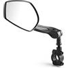 Lifenaxx Specchietto Sinistro per Bicicletta Bike, Mountainbike, Citybike LX-031 - Specchietto retrovisore per Bicicletta in Vetro Resistente ai Graffi - Ampio Campo visivo 12 x 7 cm