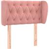 vidaXL Testiera con orecchie rosa 83x23x78/88 cm in velluto