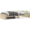 vidaXL Struttura letto senza materasso rovere Sonoma 90x190 cm materiale a base di legno
