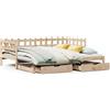 vidaXL Letto da giorno allungabile con cassetti senza materasso 80x200 cm