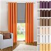 heimtexland ® Tenda con Occhielli in Arancione, a Tinta Unita, Opaca ma traslucida, 245 x 140 cm - Tenda Decorativa in Microfibra con Bellissimo Caso Leggero - Tenda Typ117