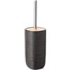 TATAY Spazzolone Bagno WC | Poliresina Resistente | Scopino Bagno WC Elegante e Decorativo | 10,1 x 10,1 x 35,5 cm - Collezione Bambu - Grigio