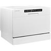 Turbionaire Lavastoviglie compatta Turbionaire AVA 6 TPDSAVA6CT, 6 coperti, 6 programmi, Classe D, modalità Eco, addolcitore acqua, lavaggio 360°, funzione Restart, 55 cm, Bianco