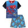 Spiderman Pigiama corto Marvel in cotone per ragazzi, Blu, 5-6 Years