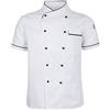 perfeclan Hotel Chef di Cucina Uniforme Manica Corta Giacca Camicia Fibbia a Doppio Petto Cameriere Cuoco Vestiti - bianca, M