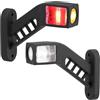 Justech 2 Pezzi Luci di Posizione Laterali Indicatore Ingombro 12/24V Luci Ingombro Camion Omologata ECE Impermeabile IP65 Luce Posizione 6 LED 3 Lati 3 Colori 140mm per Camion/Rimorchio/RV