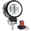 Biqing 1 fendinebbia per moto con occhi d'angelo rossi, luci ausiliarie rotonde da 7,6 cm, luci a LED per fari anteriori, 12 V 24 V, fendinebbia, luci diurne con interruttore da 22 mm