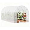 Garvee Serra da Giardino Tunnel, Struttura in Acciaio Zincato Robusto, Copertura in Rete PE 140g Anti-UV, 8 Finestre Avvolgibili e Porta Doppia Zip, Ventilazione Ottimale, Ideale per Orto