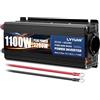 LVYUAN 1100W/ 2200W Convertitore di tensione da 12 V a 220 V Convertitore di corrente a onda sinusoidale pura Inverter con display LED, presa UE e 2 porte USB
