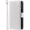 BLOTECH Cover per Google PIXEL 8A Cerniera Portafoglio Custodia Copertura Leather Case Flip Magnetic Closure Shell Griglia Disegno Shell Protettivo Mobile del Cellulare Cover Bag per Google PIXEL 8A,Bianco