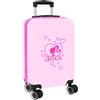 safta BARBIE PAINTERLY - Trolley da cabina 20 pollici, valigia con ruote, lucchetto di sicurezza, valigia leggera, 34,5 x 20 x 55 cm, rosa/celeste, M, Casual