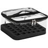 YsXoWiui Nail Polish Organizer Valigetta Organizer Porta Smalti Trousse Makeup in PVC E Spugna con Divisori Protettivi per 30 Bottiglie Adatta a Utilizzo Domes, Nero