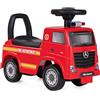 COSTWAY Camion dei Pompieri per Bambini, Macchinina Cavalcabile con Musica e Clacson, con Spazio di Stoccaggio Nascosto e Volante, Regalo per Bambini 2-6 Anni