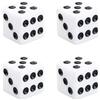 DELALO 9 mm Backgammon dadi (piccolo) - Mini set di dadi in acrilico - piccolo e leggero - dadi da gioco compatti - nero o bianco (bianco, 4X)