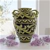 Ceramiche di Caltagirone Sofia Vaso in Ceramica di Caltagirone h 50 cm — Linea Parigi Nero e Verde - 50 cm / Linea Parigi