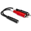 Hosa YMR-197, Stereo Breakout, 3.5 mm TRSF to Dual RCA