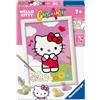 Ravensburger CreArt: Hello Kitty - Dipingere con i Numeri per Bambini 7+ Anni, Kit Pittura con Tavole, Cornice, Pennello e Colori Inclusi, 14 x 19 cm, Idee Regalo
