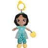 Clementoni Disney Baby - Princess Feature Plush Jasmine, Bambola Peluche da Viaggio Neonati 0+ Anni, Stimolazione Sensoriale con Pendente Mordicchioso, Anello da Appendere, Lavabile, 19499