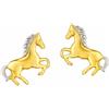 FIVE-D Orecchini a perno a forma di cavallo, in argento 925, Argento