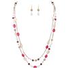 EVER FAITH Collana lunga a 2 strati di perle da donna, boho filo di marroni, colletto dichiarato, alla moda, per la spiaggia, piscina, le feste, Beaded