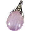 Gemsonclick Ciondolo in quarzo rosa naturale Gemsonclick per regalo donna Collana con ciondoli punto cristallo oro forma ovale
