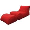 Dmora Talamo Italia - Pouf Crinum, Poltrona Multiuso, Poltroncina Sacco, Pouf poggiapiedi, Made in Italy, 120x80 h60 cm, Rosso