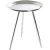 HAKU Tavolino rotondo in metallo argento - Tavolino rotondo piccolo - Dimensioni: A 47 x Ø 38 cm Stile: Moderno