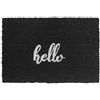 Relaxdays zerbino cocco hello, 60x40 cm, antiscivolo, resistente alle intemperie, per interno ed esterno, nero