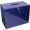 Cathedral Products Caja archivadora de metal, tamaño A4, color azul