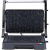 Salter Megastone Health Grill & Panini Maker - Grill elettrico, piatti antiaderenti, si apre a 180° per doppia cottura, non richiede olio, vassoio antigoccia rimovibile, facile da pulire, manico