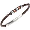 Breil Collezione WANDERLUST, Bracciale Uomo in Pelle E Acciaio, Gioiello idee regalo uomo