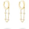Tamaris Orecchini da donna, impermeabili, in acciaio inox, 2,5 cm, Acciaio inossidabile, vetro