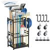 efuturetime Organizer per Attrezzi da Giardino 35 Slot, Porta Attrezzi da Giardino in Metallo con 3 Livelli e Ruote 80×43×30cm per Riporre Scope, Pale e Rastrelli per Garage, Rimessa