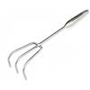 SZLIFE Rastrello in Acciaio con Denti Rinforzati Manico Ergonomico Struttura in Acciaio Inox Resistente Adatto per Raccolta Vongole Attività da Giardino Agricoltura Spiaggia , Manico Lungo 3 Denti
