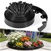 JUOIFIP Bordo Giardino 10 m, Bordura per Aiuole Flessibile 5 cm in Plastica con 60 Picchetti Rinforzati, Bordatura per Giardino Nera per Prato, Aiuole, Sentieri, Facile Installazione