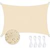 TXVQ Vela Ombreggiante Impermeabile 2x3m, 95% Protezione UV Tenda da Sole per Esterno, Tenda Parasole Rettangolare per Giardino, Balcone, Piscina, Tenda a Vela Beige