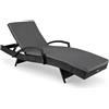 Arreditaly Lettino Prendisole Reclinabile In Polyrattan Con Schienale Regolabile E Cuscino Imbottito Ideale Per Giardino Terrazza Piscina E Relax Outdoor 190 x 62 x 34 Cm Nero