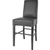 t m c s Tommychairs - Sgabello basso moderno modello Luisa per cucina e bar, struttura in legno di faggio colore nero, Seduta e Schienale Imbottiti e Rivestiti in pelle artificiale colore nero